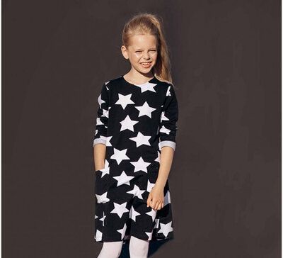 Детское платье БІЛА ЗІРОНЬКА 95 % хлопок, Тёмно-серый, 104, Трикотаж