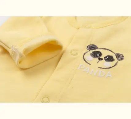 Теплый байковый бодик Панда для новорожденных , 68, Фланель, байка