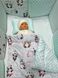 Комплект в кроватку Золотистые Панды с плюшевым пледом нежно - мятный фото