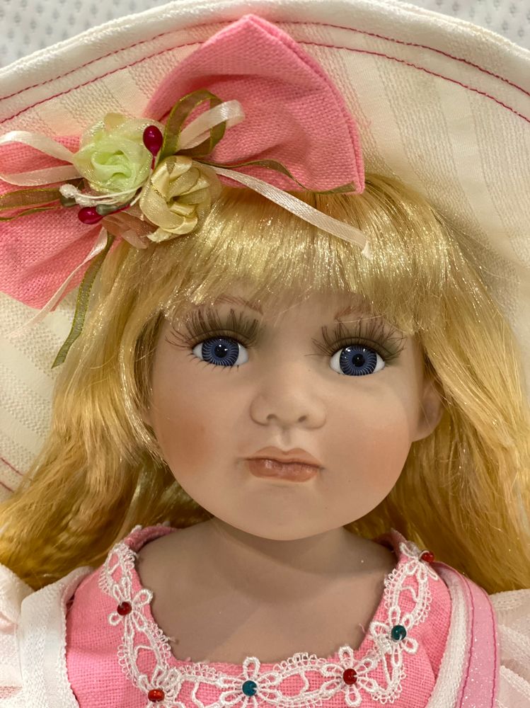 Порцелянова лялька «НАТАЛІЯ» 55 см, Рожевий