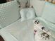 Комплект в ліжечко Золотисті Панди з плюшевим пледом ніжно - м'ятний фото 2