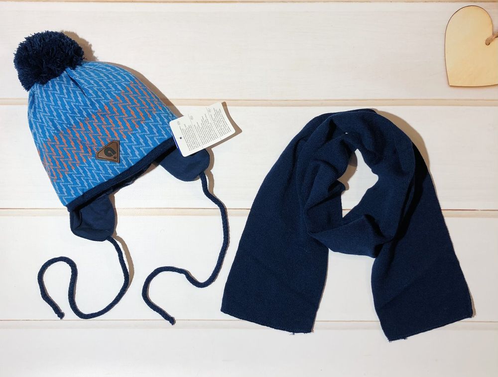 Зимова шапка + шарф ЗІРКА-4 для хлопчика з термосинтепоном