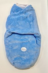 Теплая европеленка кокон ПРИНЦ на подкладке, Голубой, 0-3 месяца, Плюш