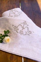 Махровая Крыжма полотенце Серебро для крещения 140 * 70 см