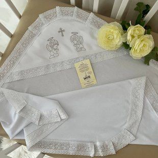 Тонка трикотажна крижма Аріна біла срібло