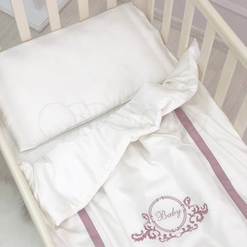 Змінний сатиновий комплект постільної білизни в кроватку для новонародженого 120х60 Belissimo