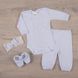 Нарядный набор для крещения девочки Злата белый: боди + штаны + пинетки + повязка