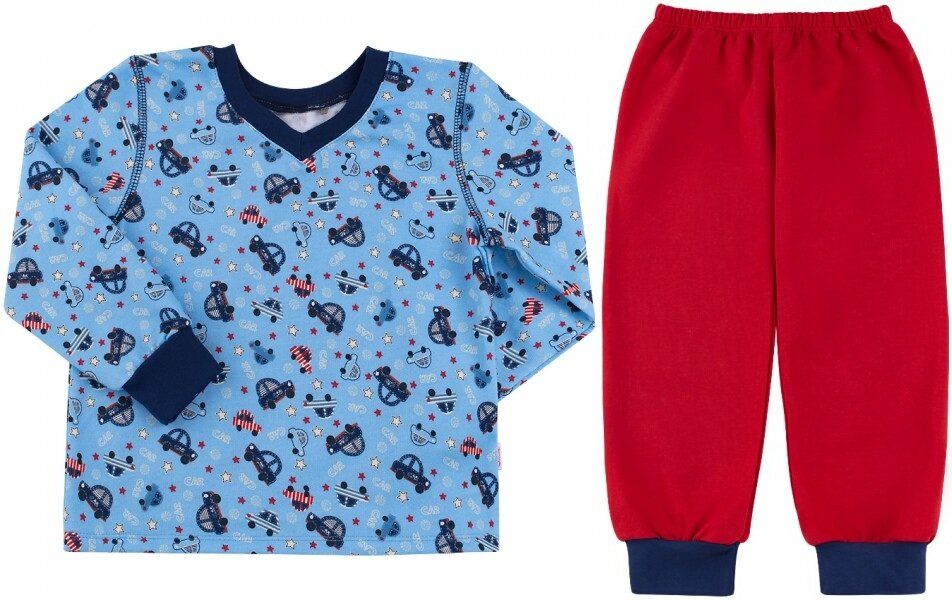 Теплая байковая пижама Гонки для мальчика, 134, Фланель, байка