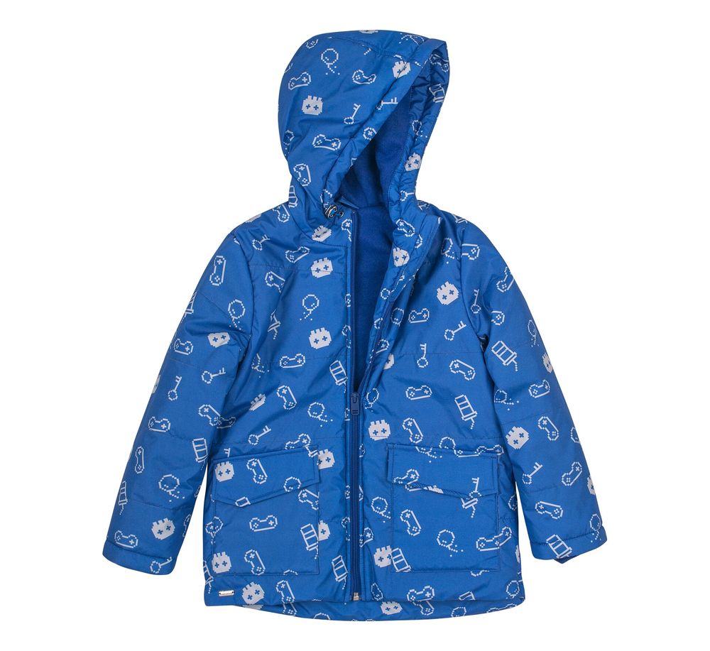 Детская демисезонная куртка для мальчика КОМПЬЮТЕР, 104, Плащевка