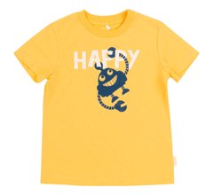Дитяча літня футболка Happy для хлопчика супрем жовтий, Жовтий, 80, Супрем