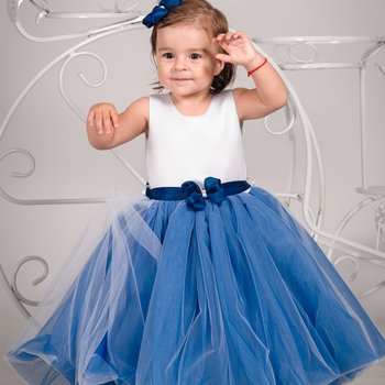 Ошатна сукня + заколка Чарівниця для малечі синя