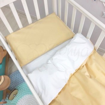 Змінний комплект постільної білизни у ліжечко для новонароджених гірчичний (підковдра, наволочка, простирадло)