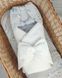 Всесезонний конверт на виписку - набір в коляску новонародженим Велюрчик: ковдра + бант + ортопедична подушка + простирадло на гумці