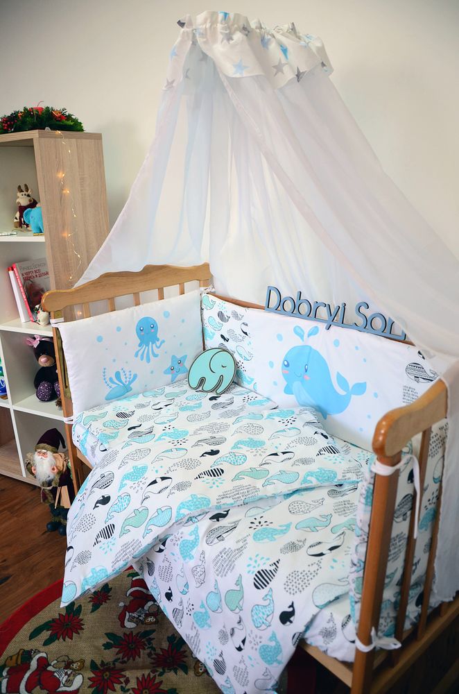 Спальный комплект для новорожденных в кроватку Китенок, без балдахина