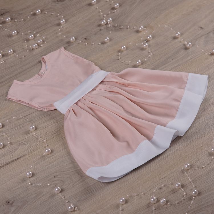 Платье Кароліна для малышки до годика розовое, 56, штапель