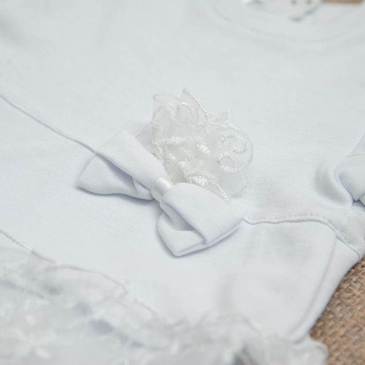 Літня сукня з коротким рукавом Квіточка біле на хрестини або інше свято