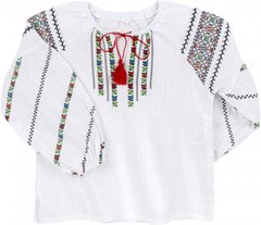 Етнічна сорочка - вишиванка Троянди для дівчинки терікоттон