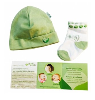 Набор NATURAL GREEN шапочка + носочки, обхват головы 38 см, Супрем