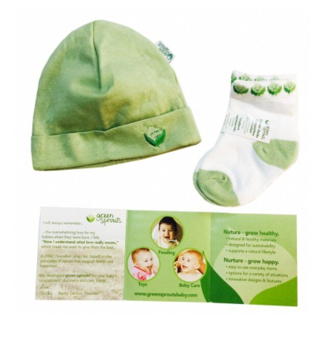 Набір NATURAL GREEN шапочка + носочки, обхват голови 38 см, Супрем