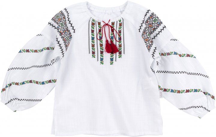 Этническая рубашка - вышиванка Троянди для девочки терикоттон
