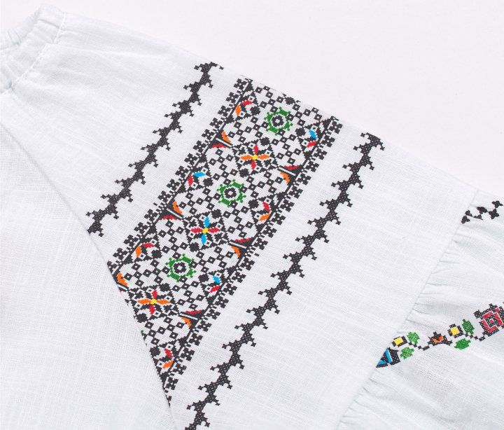 Этническая рубашка - вышиванка Троянди для девочки терикоттон, 104, терикотон