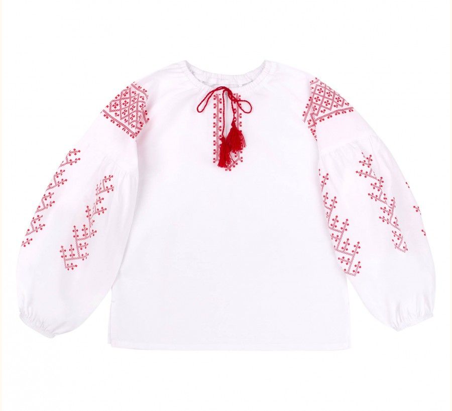 Етнічна сорочка - вишиванка Троянди для дівчинки терікоттон