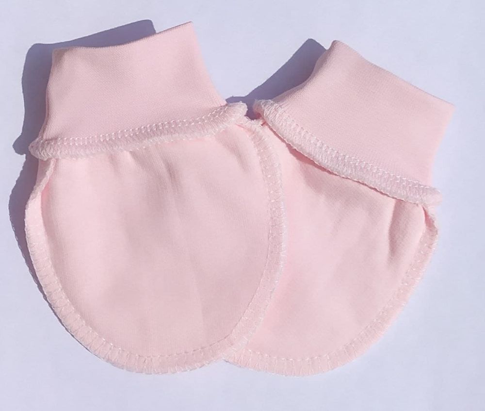 Рукавички - антицарапки для новорожденных байка розовые
