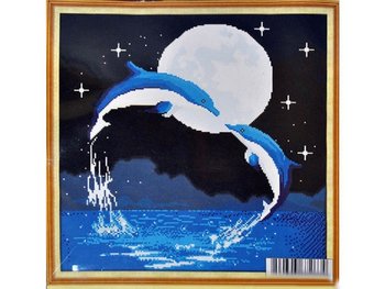 Набори для вишивання хрестом з малюнком на канві 50х50 Дельфіни