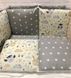 Защитные бортики в кроватку Зверюшки со Звездами для новороженных, 90х120 см, бортики с постелью