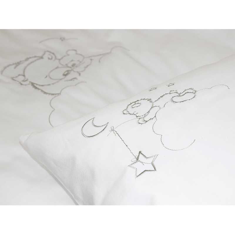 Сатиновий спальний комплект в дитяче ліжечко Ведмедик фото, ціна, опис