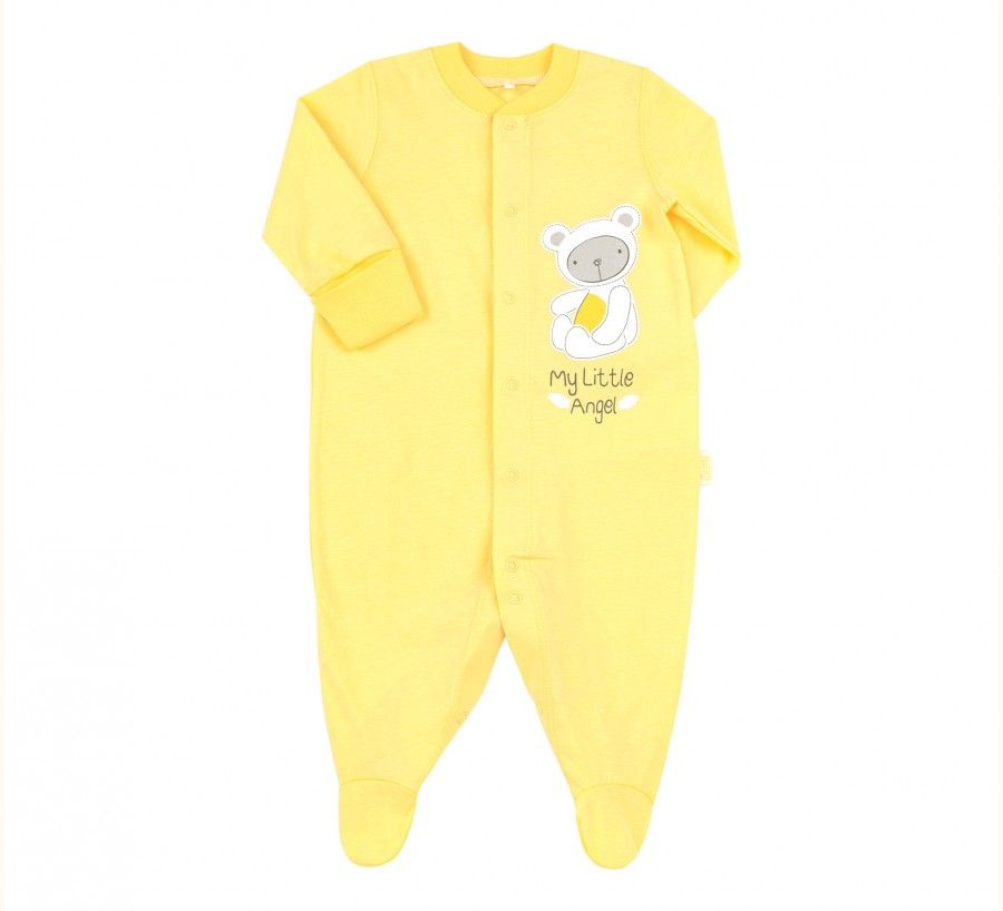 Комбінезон Ведмедик для новонароджених інтерлок жовтий