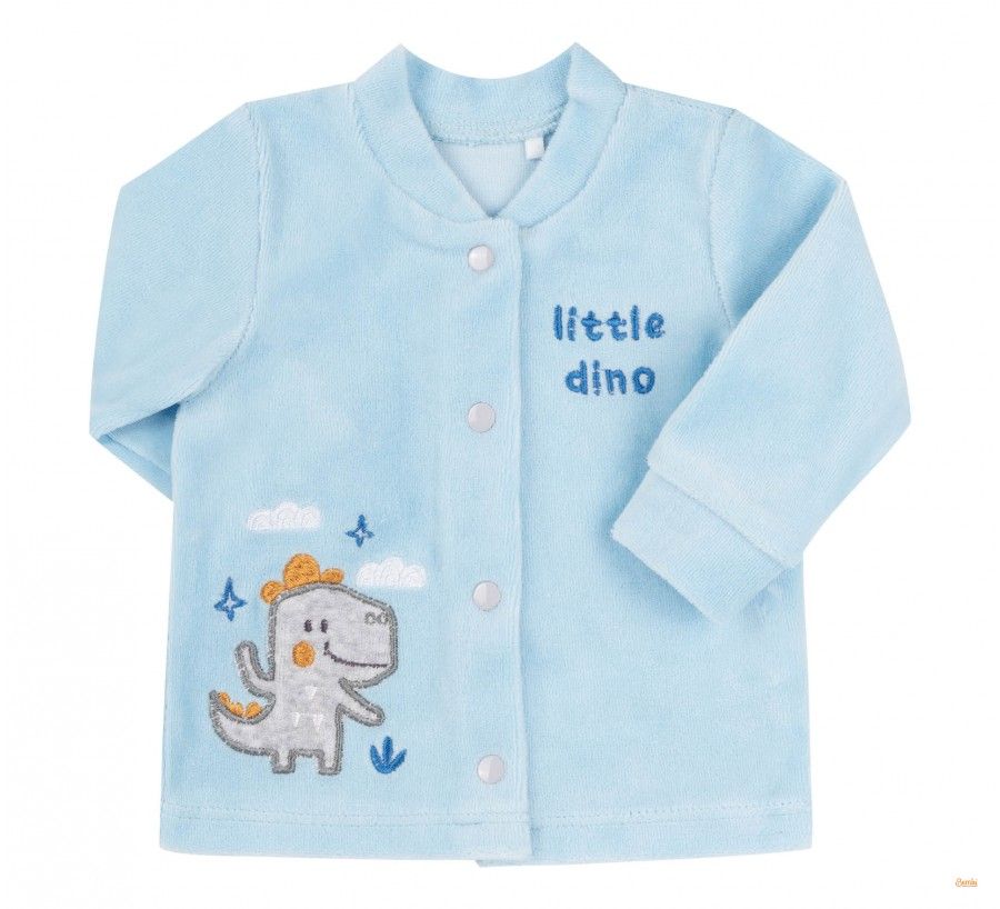 Велюровый костюм для новорожденных Little Dino серо-голубой