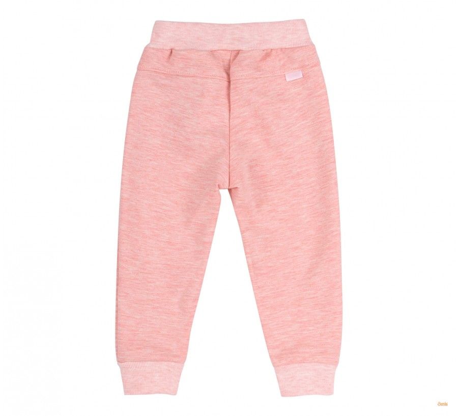 Трикотажные брюки Сердечки розовый меланж двухнитка