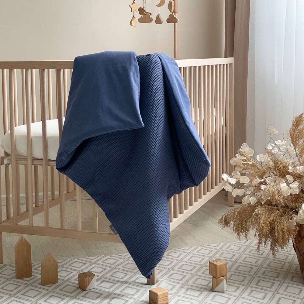 Плед для малышей со съемным одеялом синий