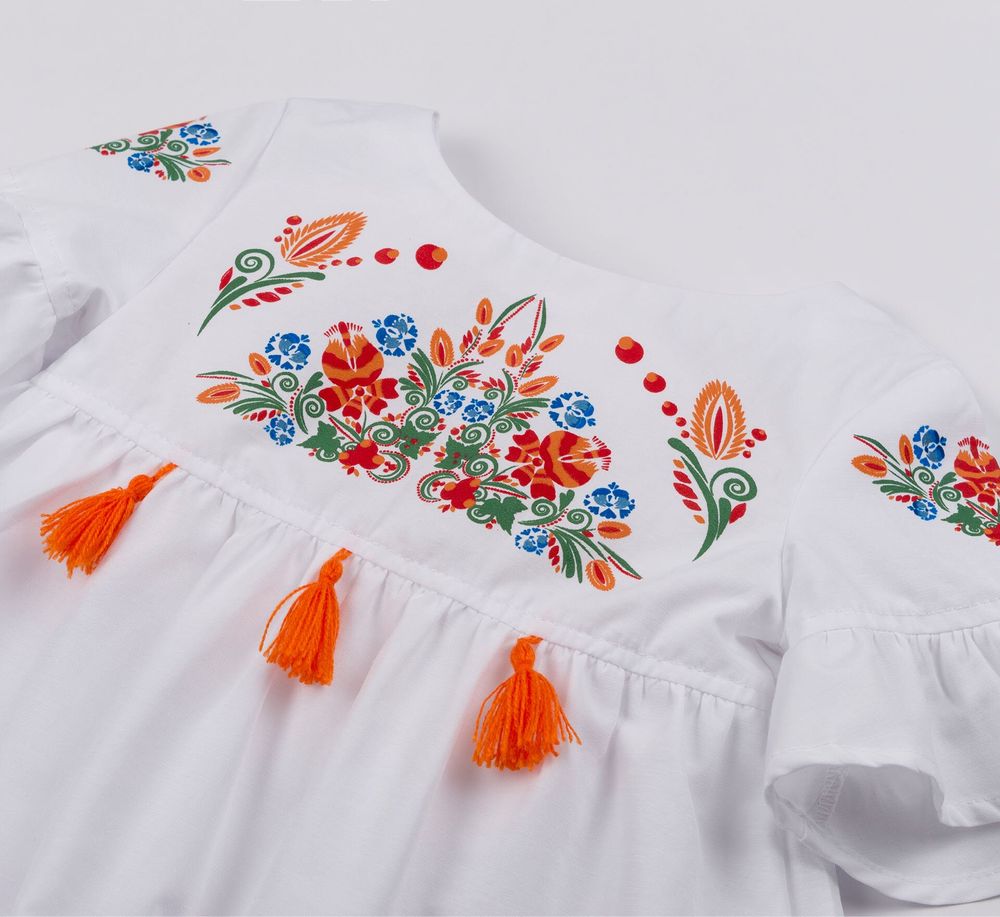 Етно сукня вишиванка з коротким рукавом Маки, 92, Плаття