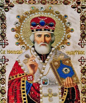 Алмазная мозаика на подрамнике Икона Святой Николай Чудотворец