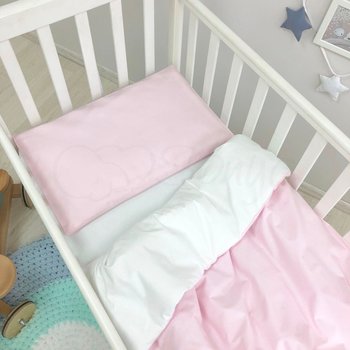 Змінний комплект постільної білизни у ліжечко для новонароджених рожевий (підковдра, наволочка, простирадло)