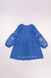 Детское Льняное платье Українка вышиванка голубое