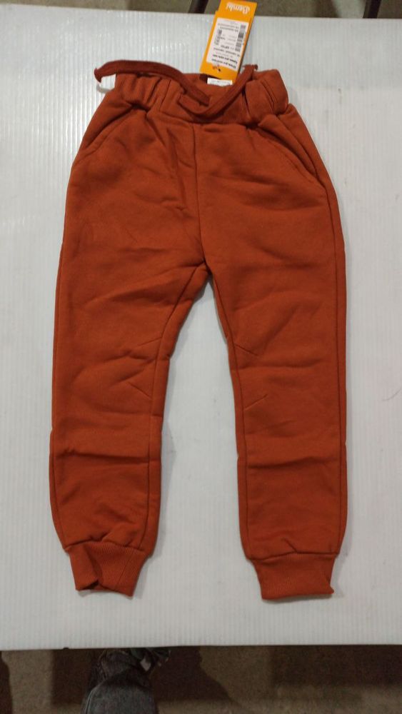 Теплые штаны Начес универсальные коричневые, 140, Трикотаж с начесом