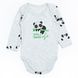 Комплект для новорожденных Панда боди + штанишки интерлок серый меланж