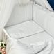 Сатиновый белый постельный комплект для новорожденных с бортиками Сладкая жизнь, без балдахина