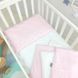 Сменный постельный комплект в кроватку для новорожденных розовый, 90х110 см
