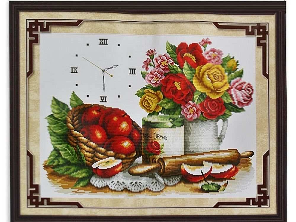 Набор для вишивання хрестиком 56х45 Яблука та квіти
