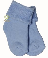 Шкарпетки махрові блакитні 0-6 міс, Блакитний, Довжина стопи 8 см, Махра