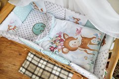 Детский спальный комплект Олененок мятная звезда для новорожденных