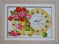 Набори для вишивання хрестом з малюнком на канві 59х44 Квітковий годинник