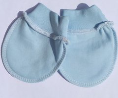 Рукавички - антицарапки для новорожденных байка голубые