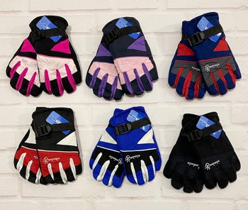 Дитячі зимові болоневі рукавички з ремінцем