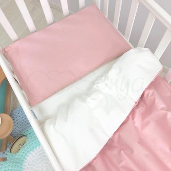 Змінний комплект постільної білизни у ліжечко для новонароджених темна пудра (підковдра, наволочка, простирадло)