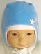 Теплая велюровая шапка на синтепоне для малышей и новорожденных Звездочка голубая